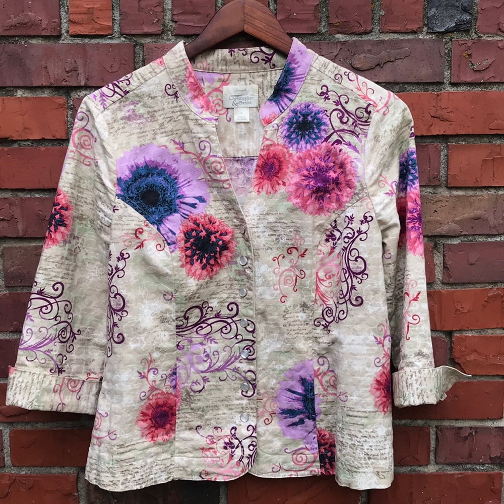 Christopher & Banks lightweight floral jacket SM